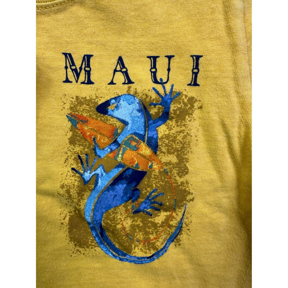 Crazy Shirts Maui Gecko T-Shirt Kids XS Yellow Pineapple Dyed Watercolor Graphic